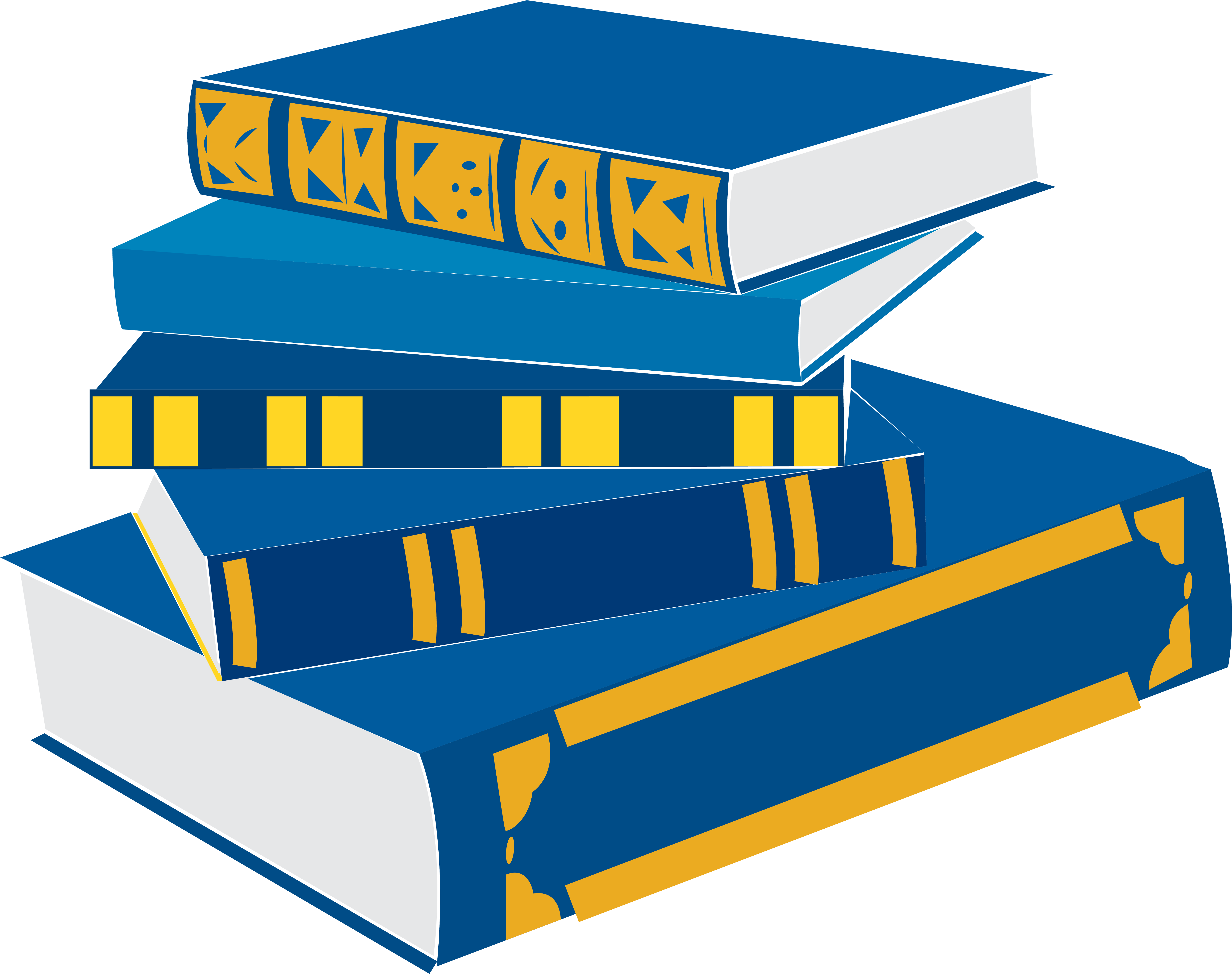 Stacked Blue Books Illustration