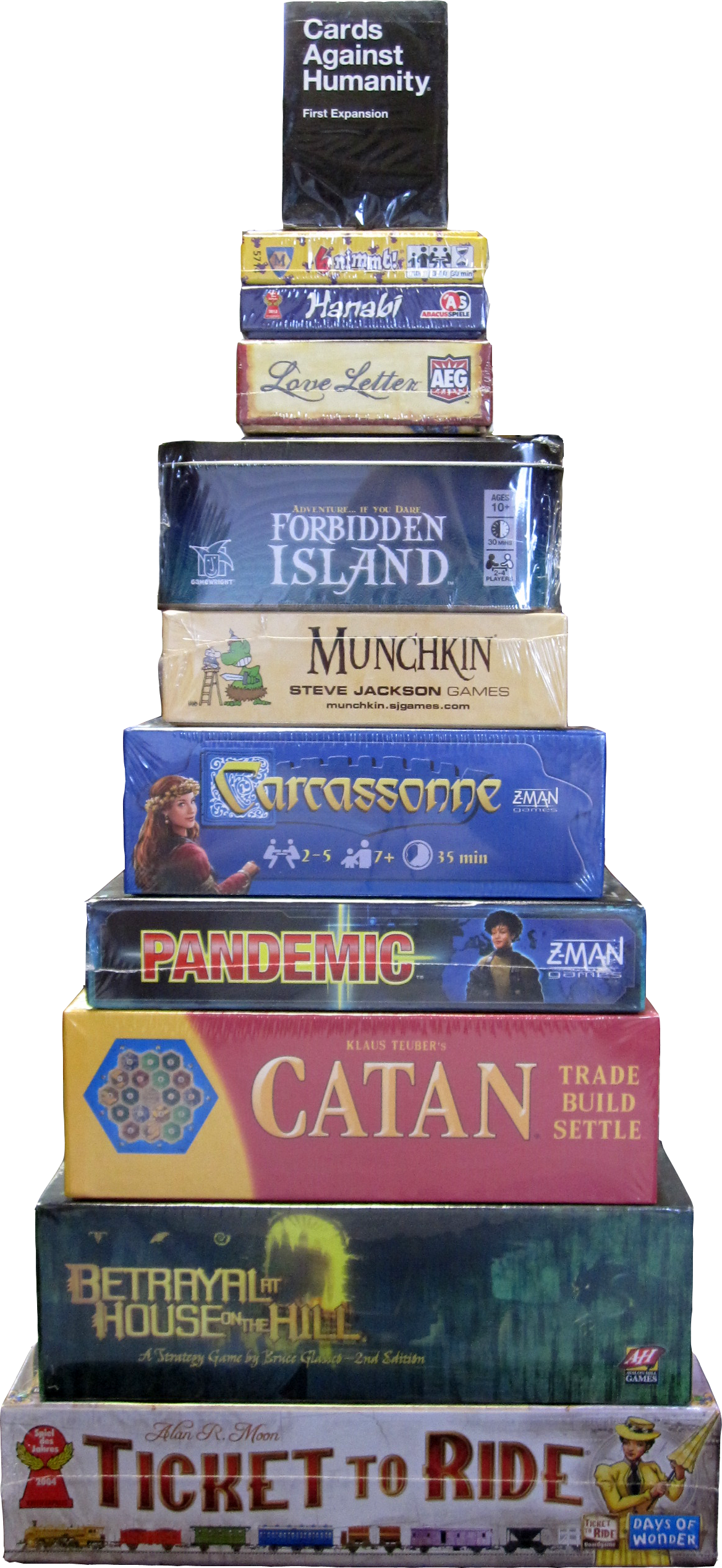 Modern Board Games & Card Games - Stack Of Board Games, HD Png Download PNG with transparent background