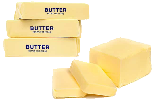 Stacked Butter Sticksand Cubes PNG with transparent background