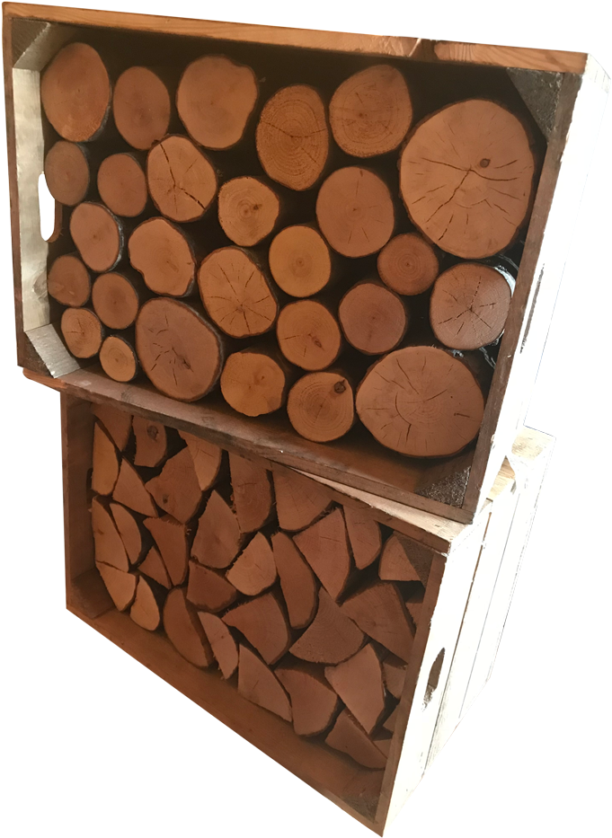 Stacked Firewood Storage Box PNG with transparent background