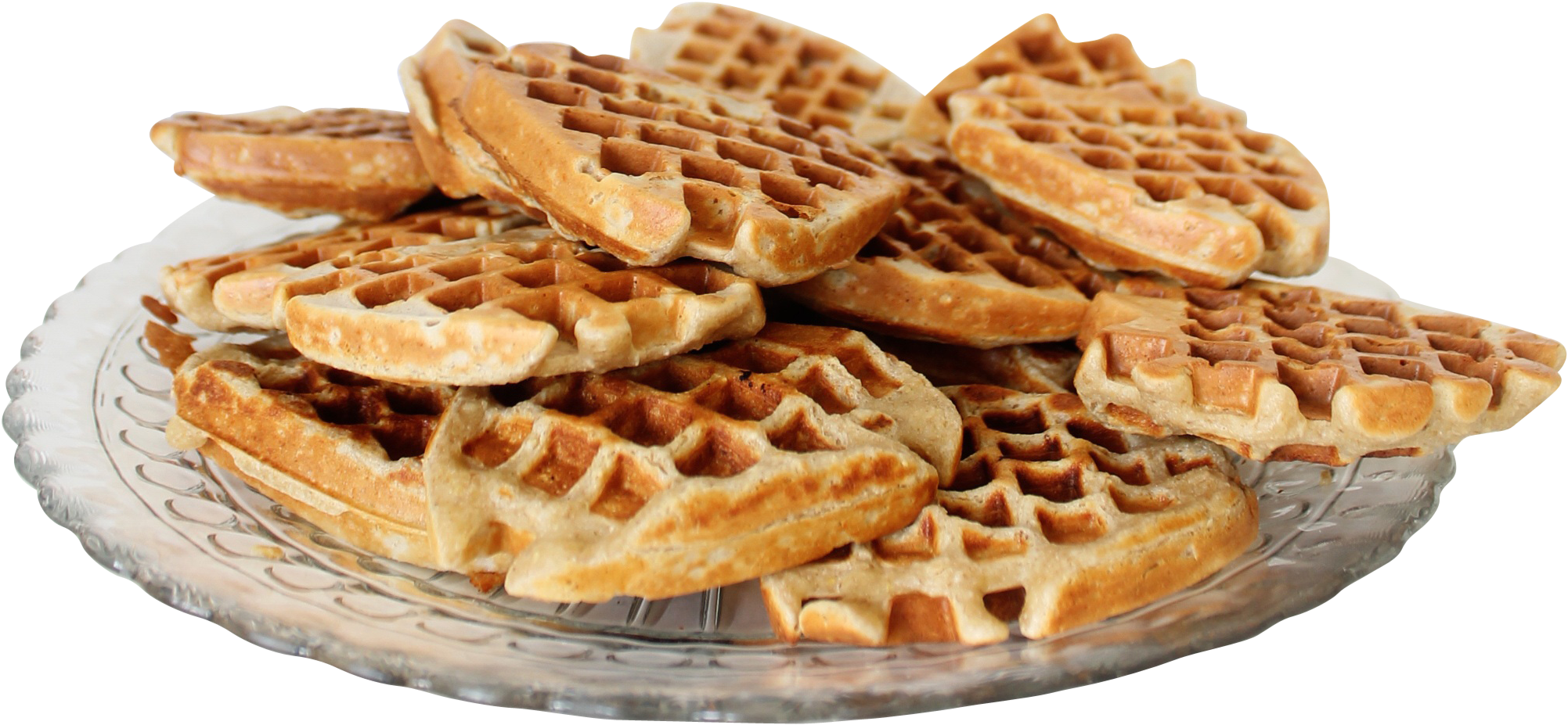 Baked Brown Waffles In A Plate Png Image, Transparent Png PNG with transparent background