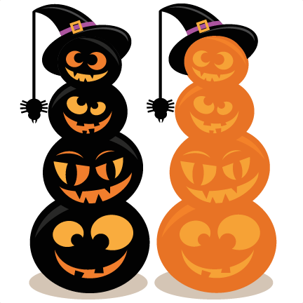 Stacked Jack O Lanterns Halloween Illustration