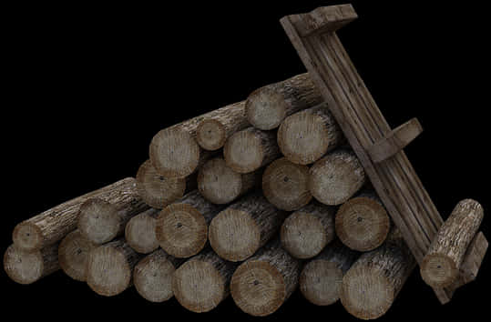 Stacked Logs Texture Dark Background