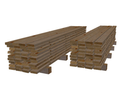 Stacked Lumber Piles3 D Rendering PNG with transparent background
