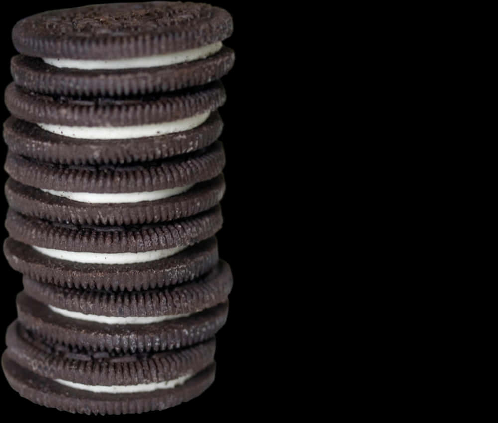 Stacked Oreo Cookies Dark Background