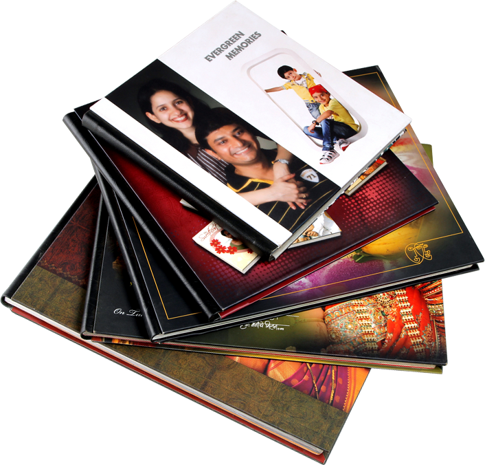 Stacked Photo Albums PNG with transparent background