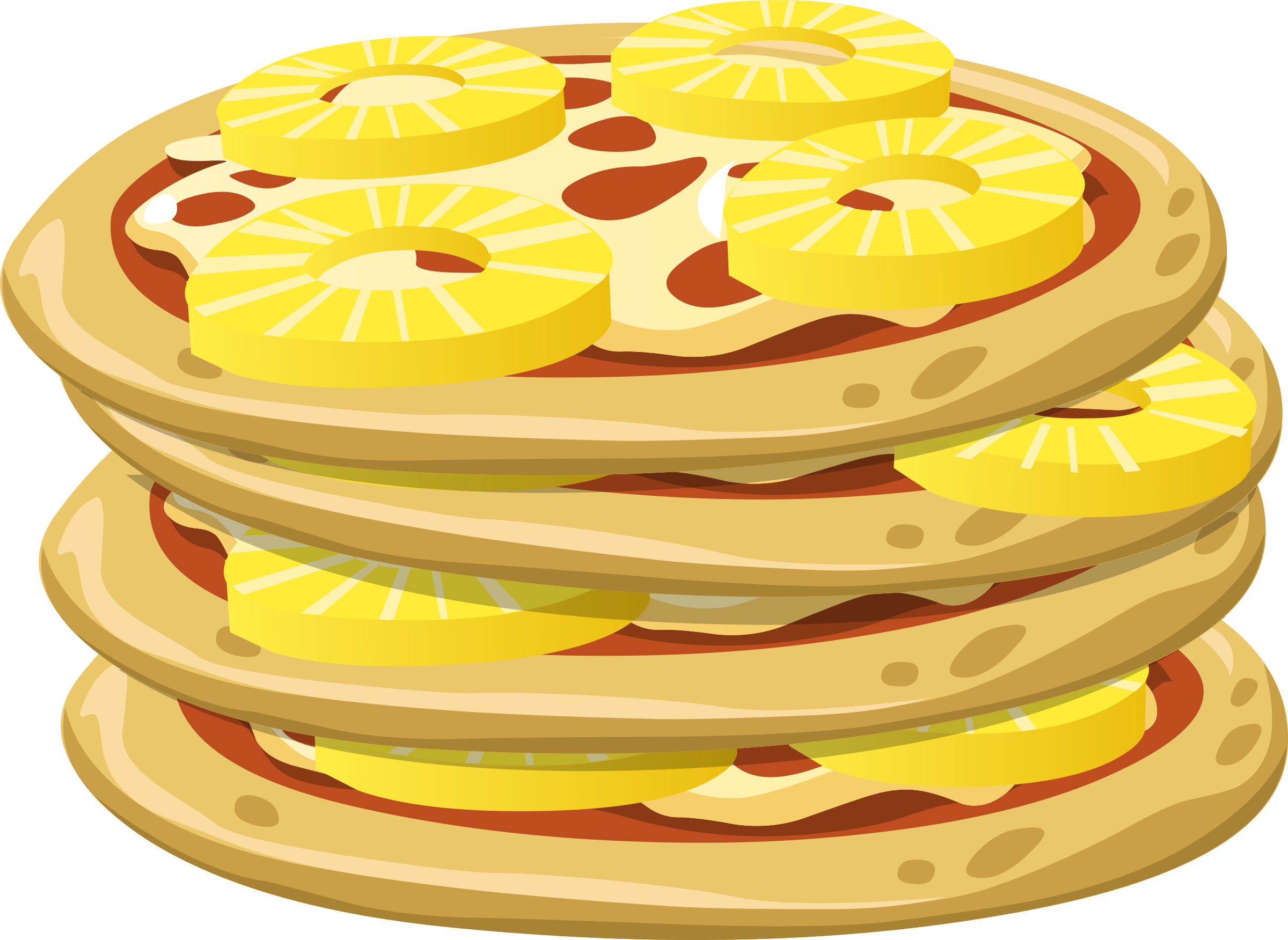 Stacked Pineapple Pepperoni Pizza Clipart