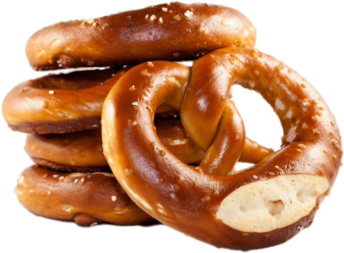 Stacked Salted Pretzels Transparent Background