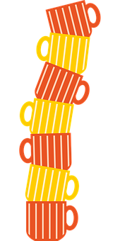 Stacked Striped Coffee Cups