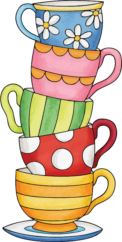 Stack Of Cups - Tea Cups Stacked Clipart, HD Png Download PNG with transparent background