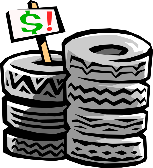 Stacked Tires Sale Sign Clipart