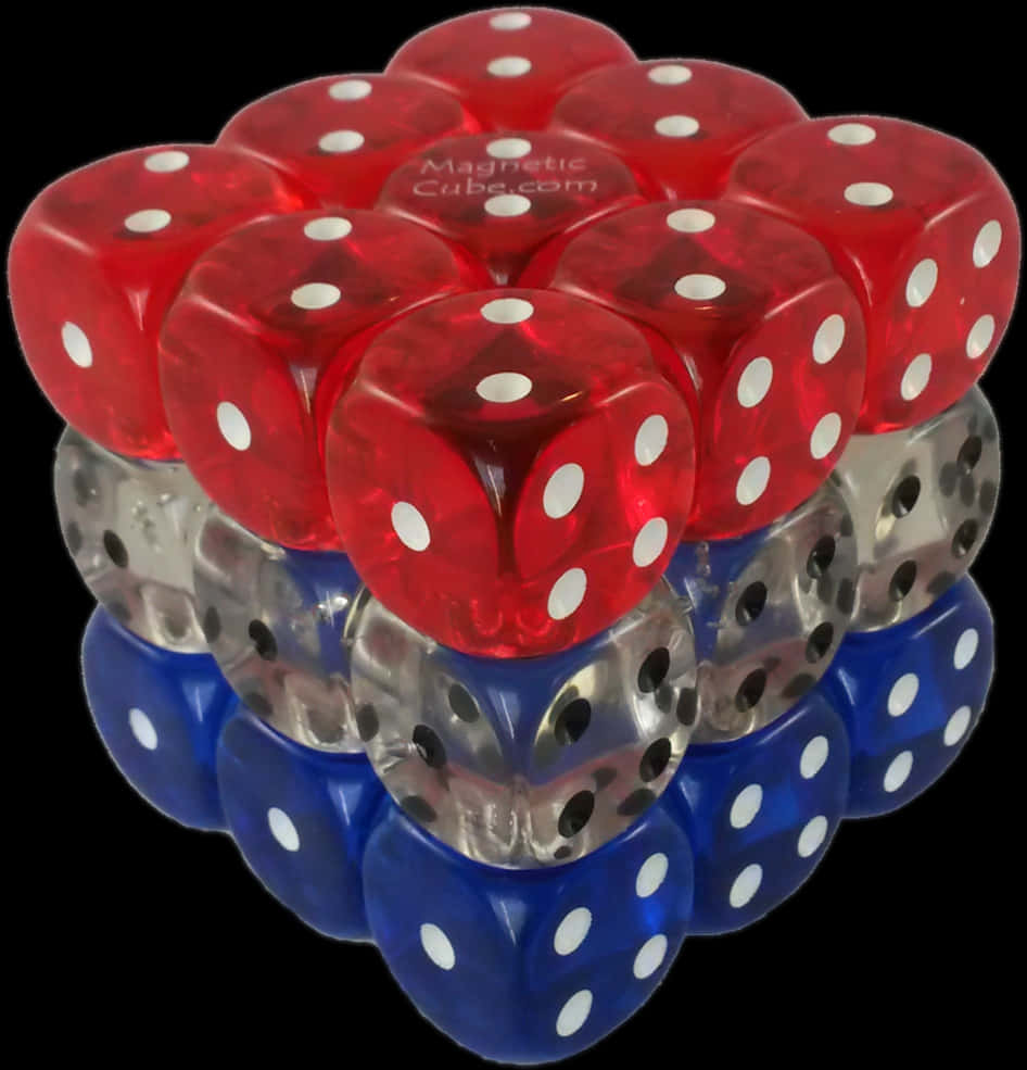 Stacked Transparent Colored Dice PNG image with a transparent background, free high-resolution download