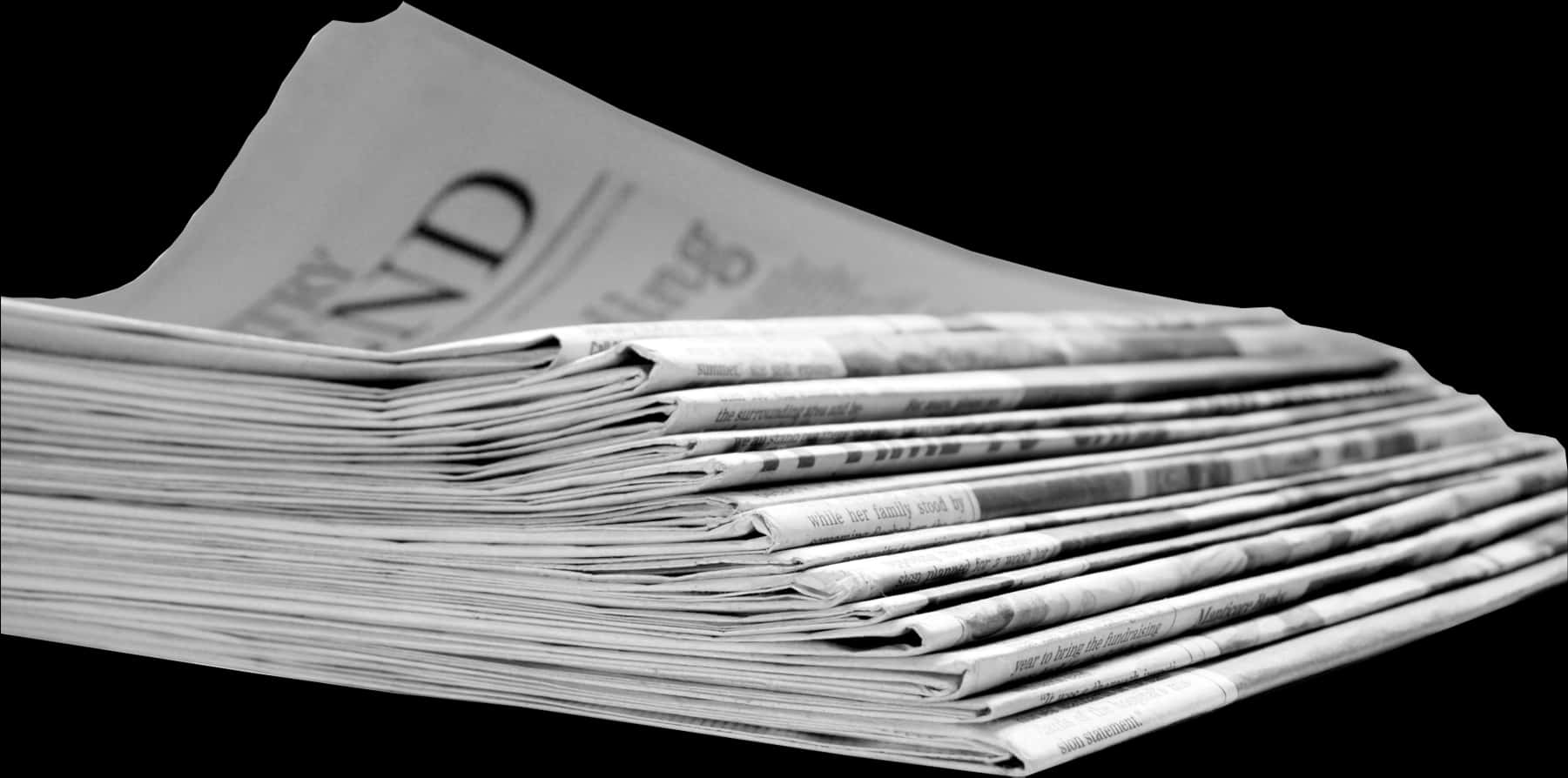 Stackof Newspapers Blackand White PNG image with a transparent background, free high-resolution download