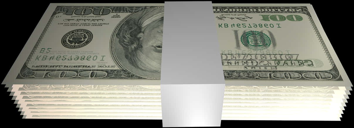 Stackof100 Dollar Bills PNG image with a transparent background, free high-resolution download