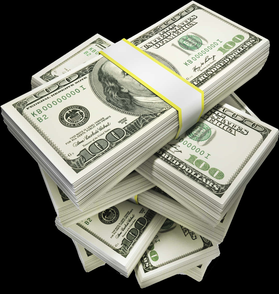 Stackof100 Dollar Bills PNG image with a transparent background, free high-resolution download