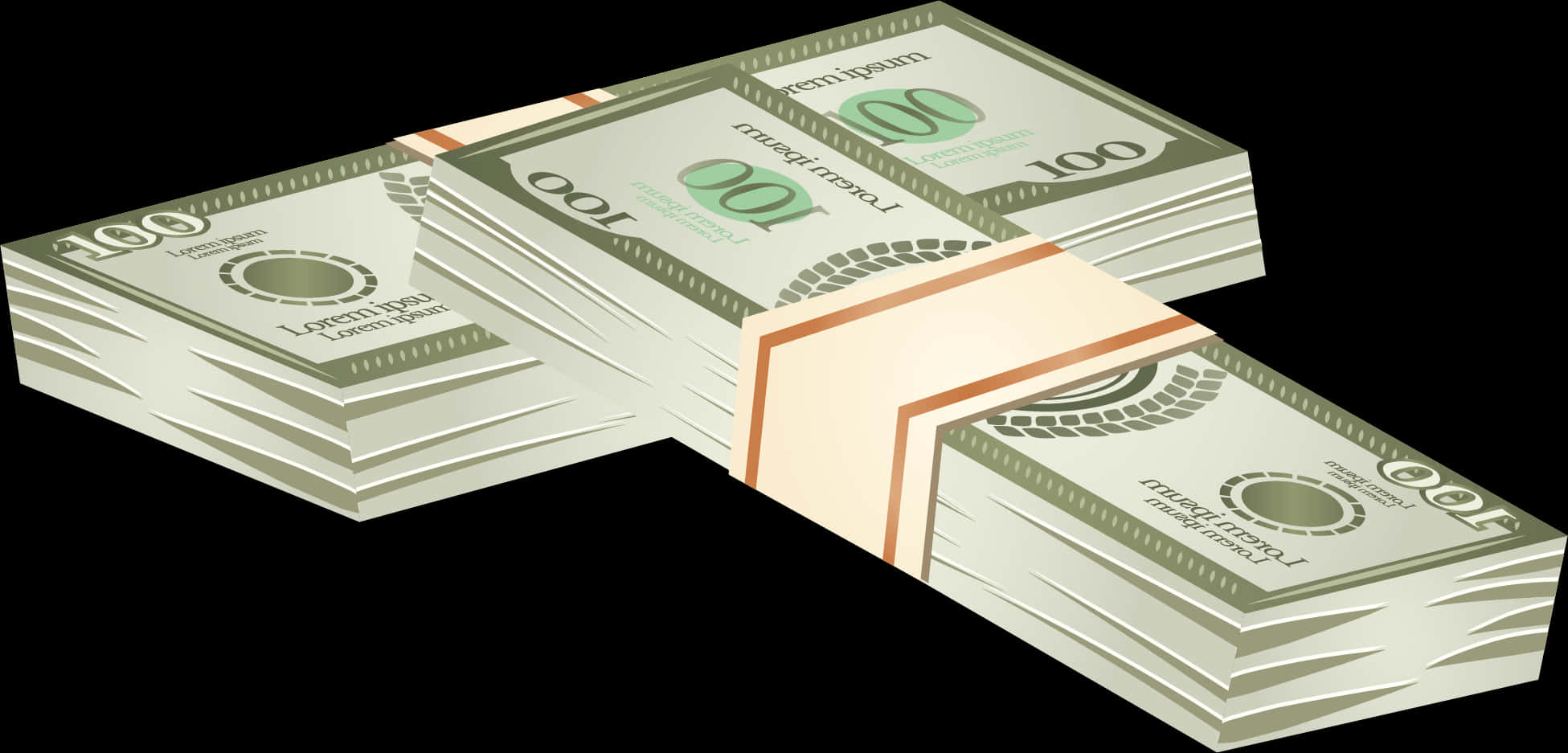 Stacksof Cash Illustration PNG image with a transparent background, free high-resolution download