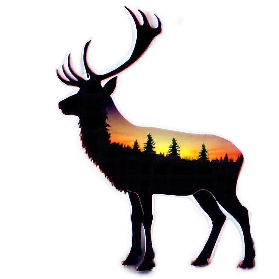 Stag Silhouette Sunset Png Rbx