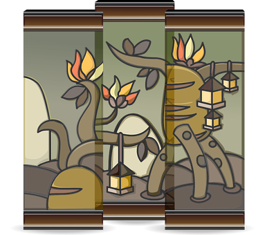 Stained Glass Artwork Abstract PNG with transparent background