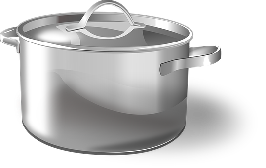 Stainless Steel Cooking Pot PNG with transparent background