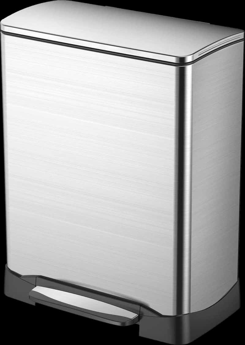 Stainless Steel Pedal Trash Can PNG with transparent background