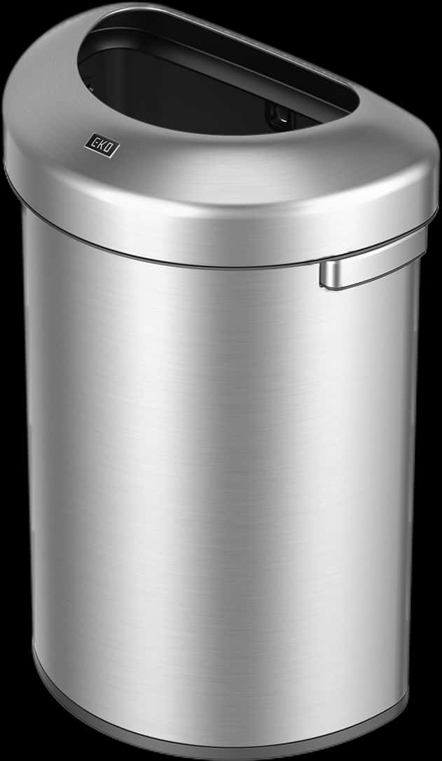 Stainless Steel Sensor Trash Can PNG with transparent background