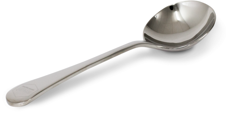 Stainless Steel Spoonon Gray Background