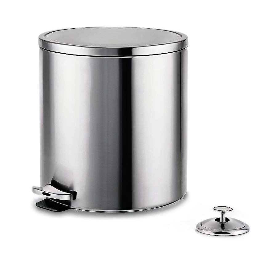 Stainless Steel Trash Can Png 05042024