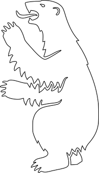 Standing Bear Silhouette PNG with transparent background