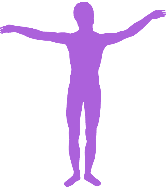 Standing Human Silhouette Spread Arms