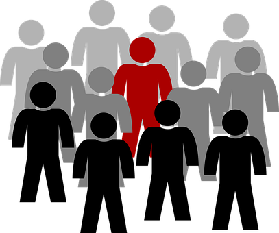 Standing Out From Crowd Concept PNG with transparent background