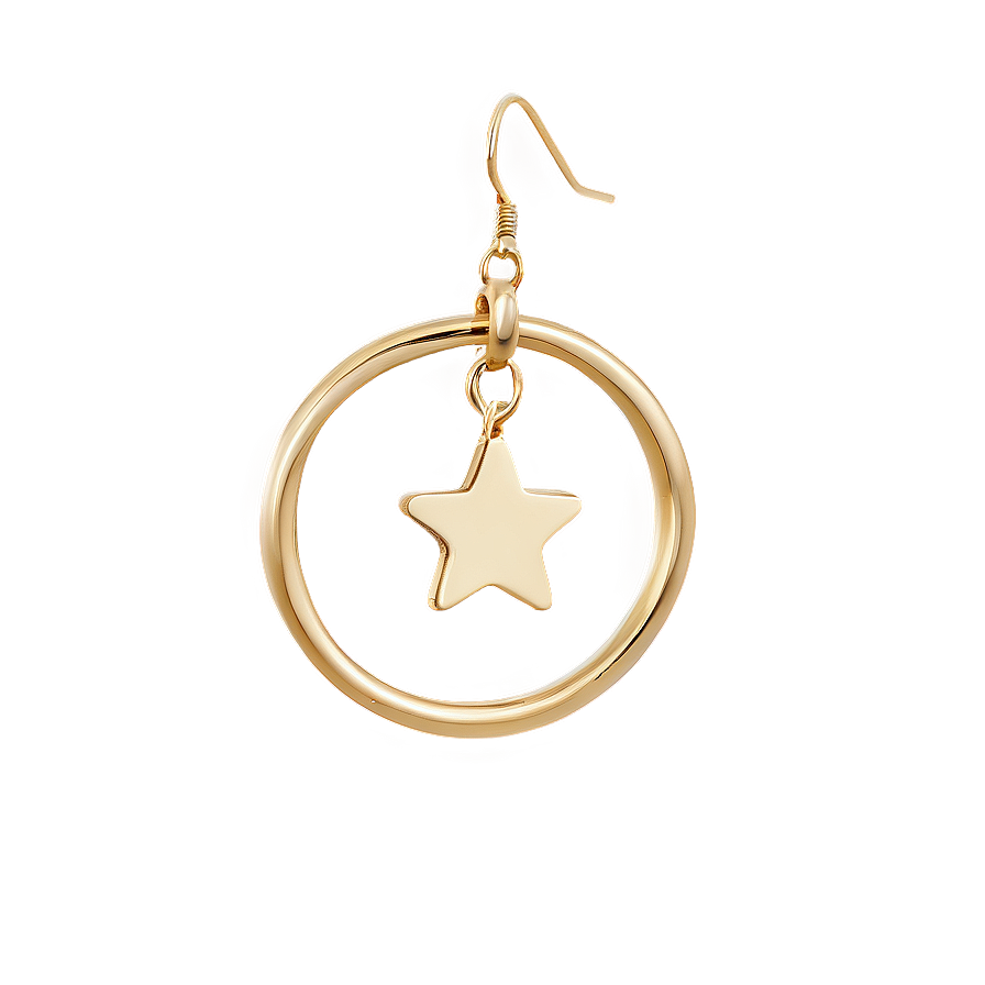 Star Hoop Earring Png Itk2