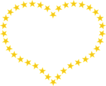 Star Outlined Heart Shaped Graphic