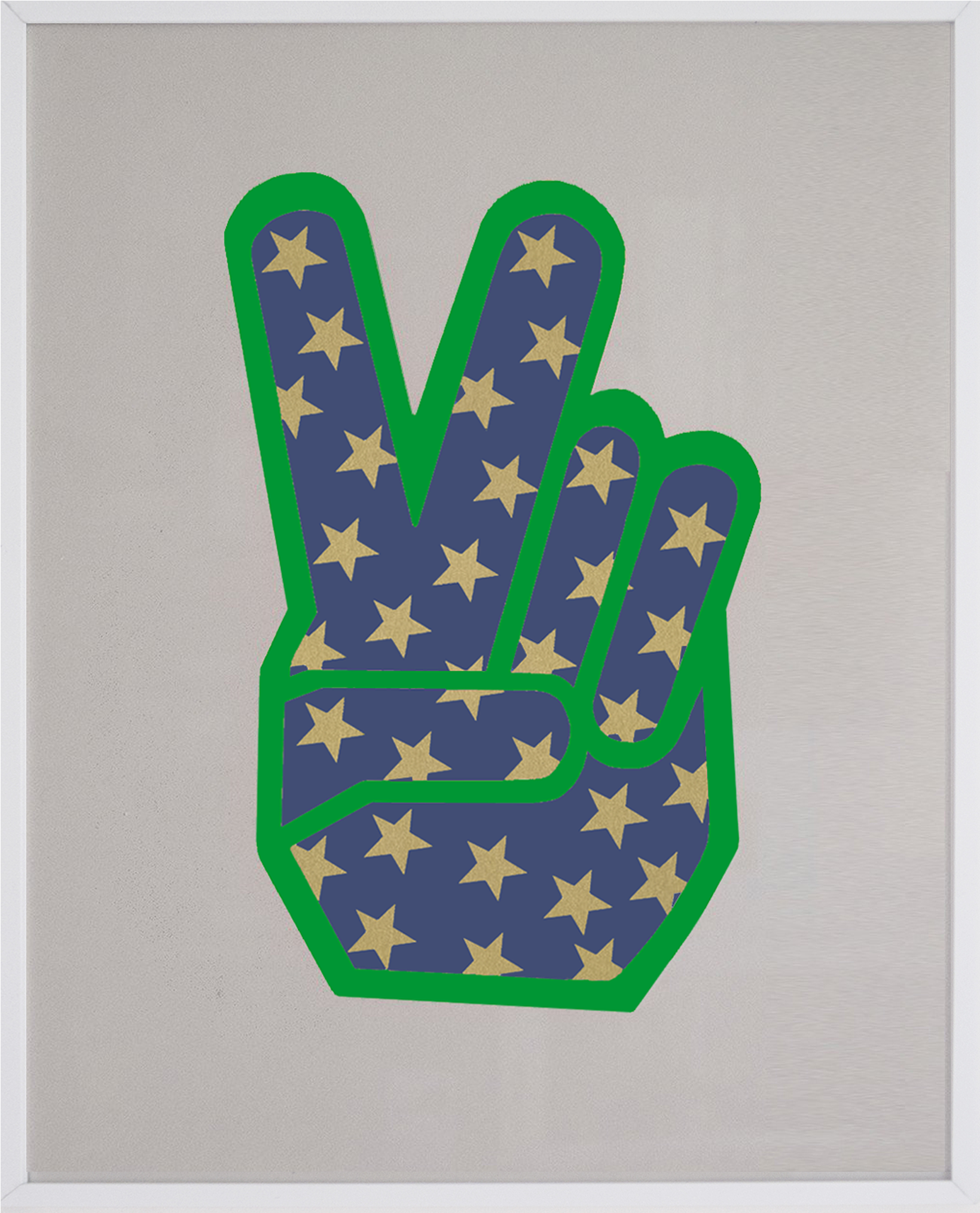 Star Patterned Peace Sign Hand Gesture