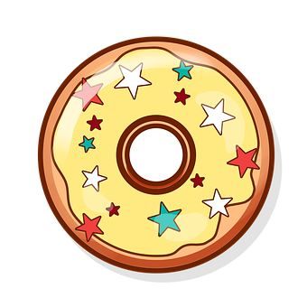 Star Sprinkled Yellow Donut PNG with transparent background