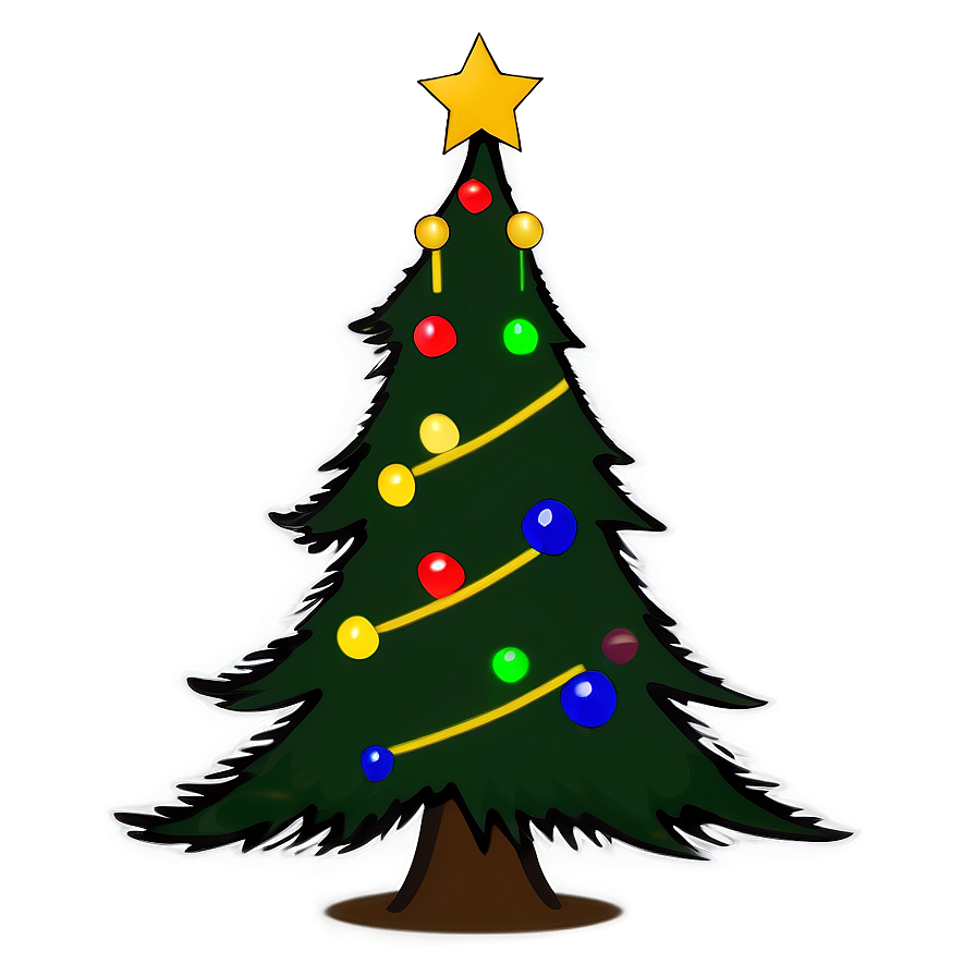 Star-topped Christmas Tree Outline Png Dbm