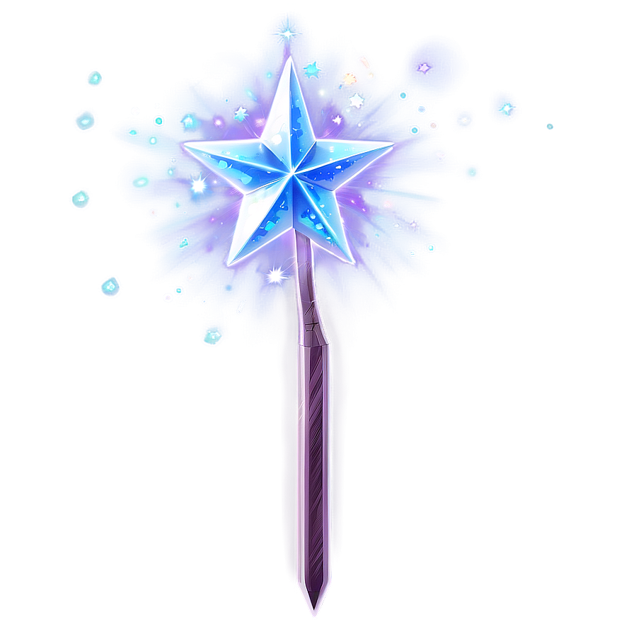 Star Wand With Crystals Png Uey