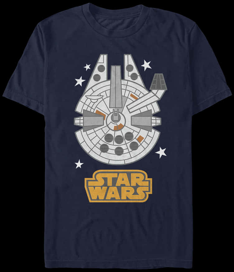 Star Wars Millennium Falcon T Shirt Design PNG with transparent background