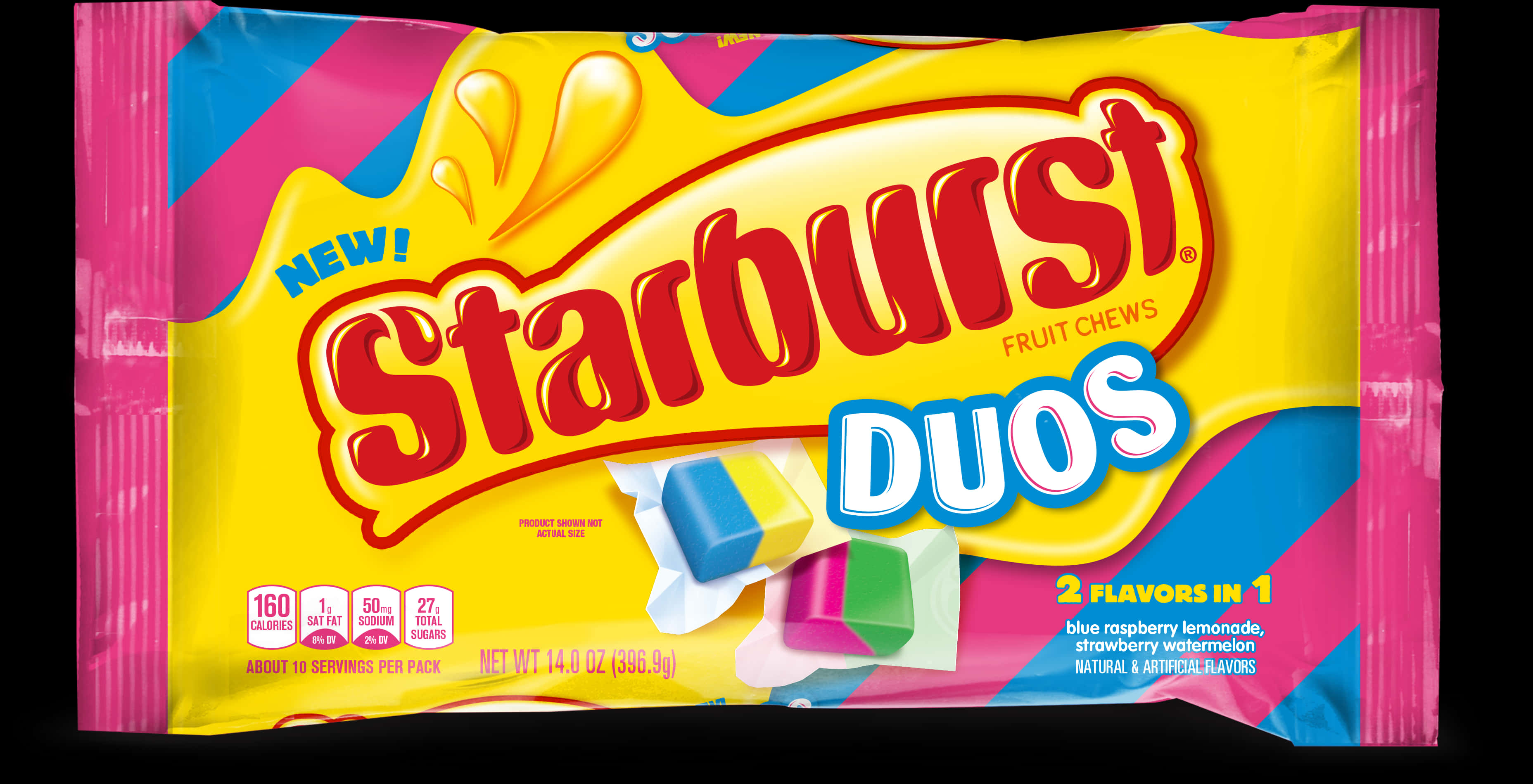 Starburst Duos Fruit Chews Package PNG image with a transparent background, free high-resolution download