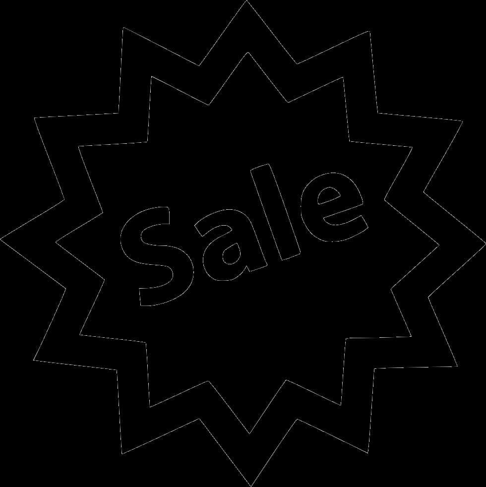 Starburst Sale Sign Blackand White