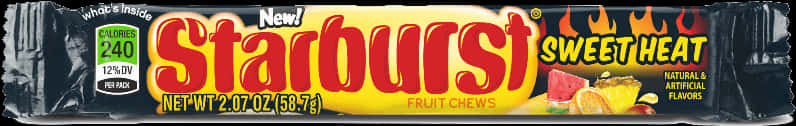 Starburst Sweet Heat Fruit Chews Package PNG image with a transparent background, free high-resolution download