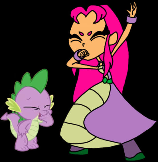 Starfire Singing Beast Boy Displeased