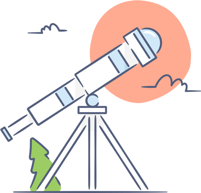 Stargazing Telescopeand Sunset