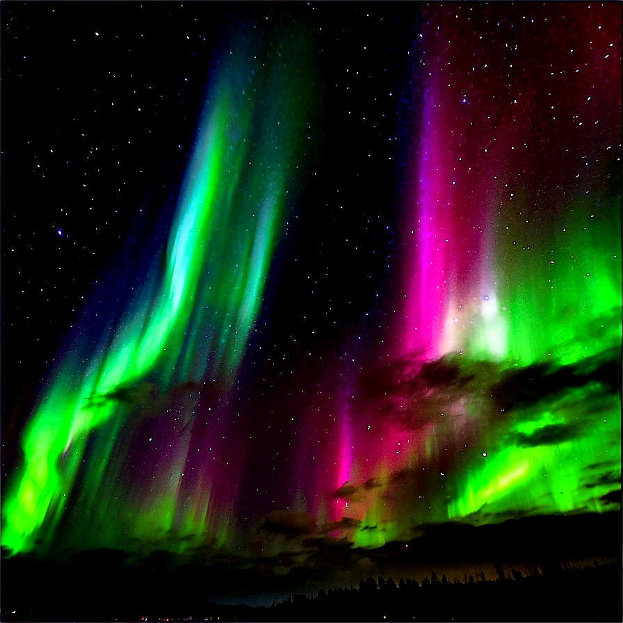 Starlit Aurora Borealis Png Rjg