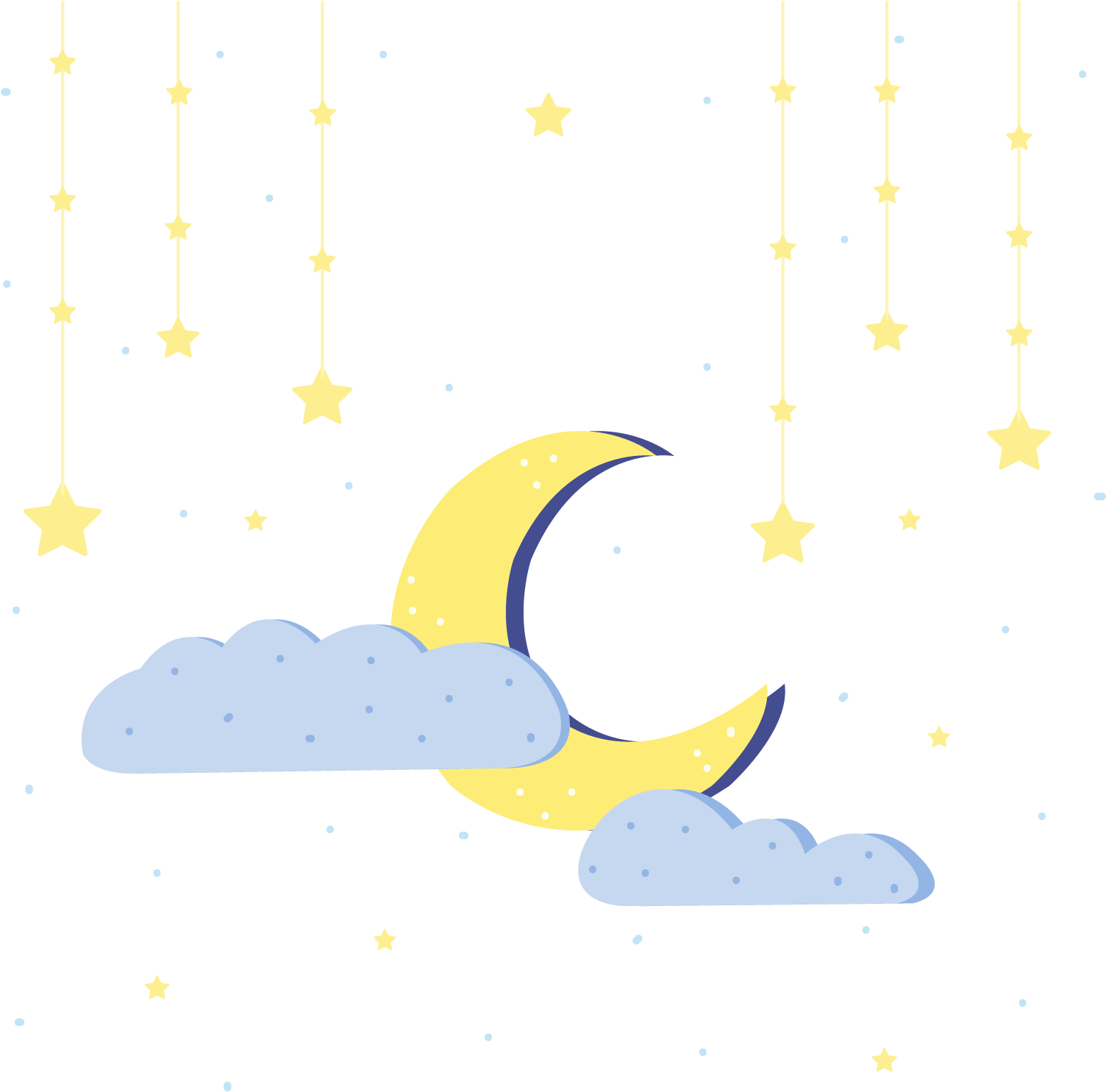 Starry Night Crescent Moon