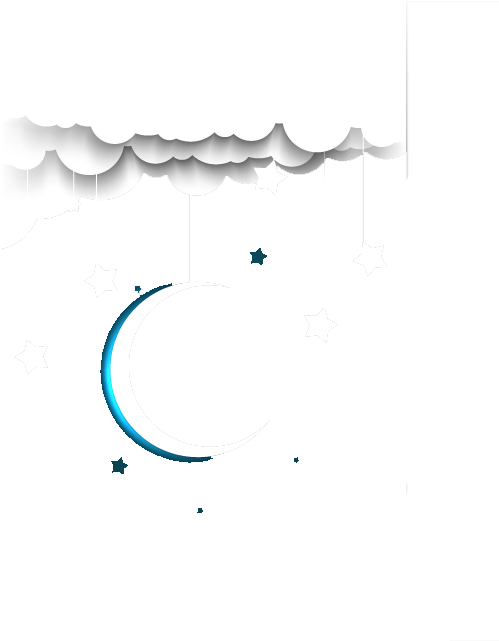 Starry Night Crescent Moon