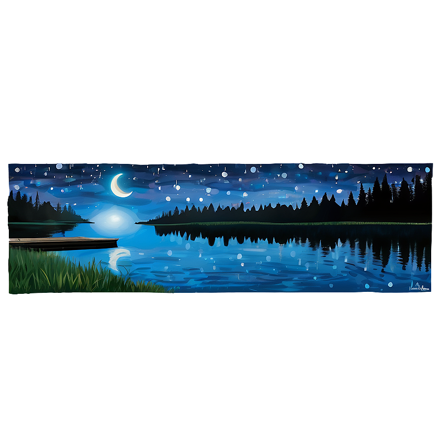 Starry Night Lake Life Png 52