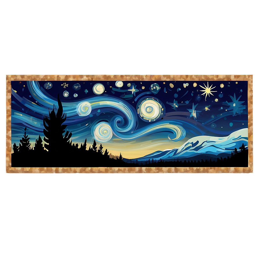 Starry Night Photo Border Png 26