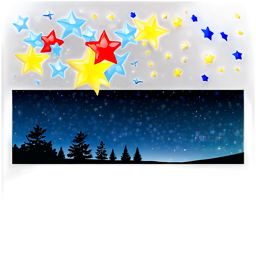 Starry Night Sky Landscape Png Pqw