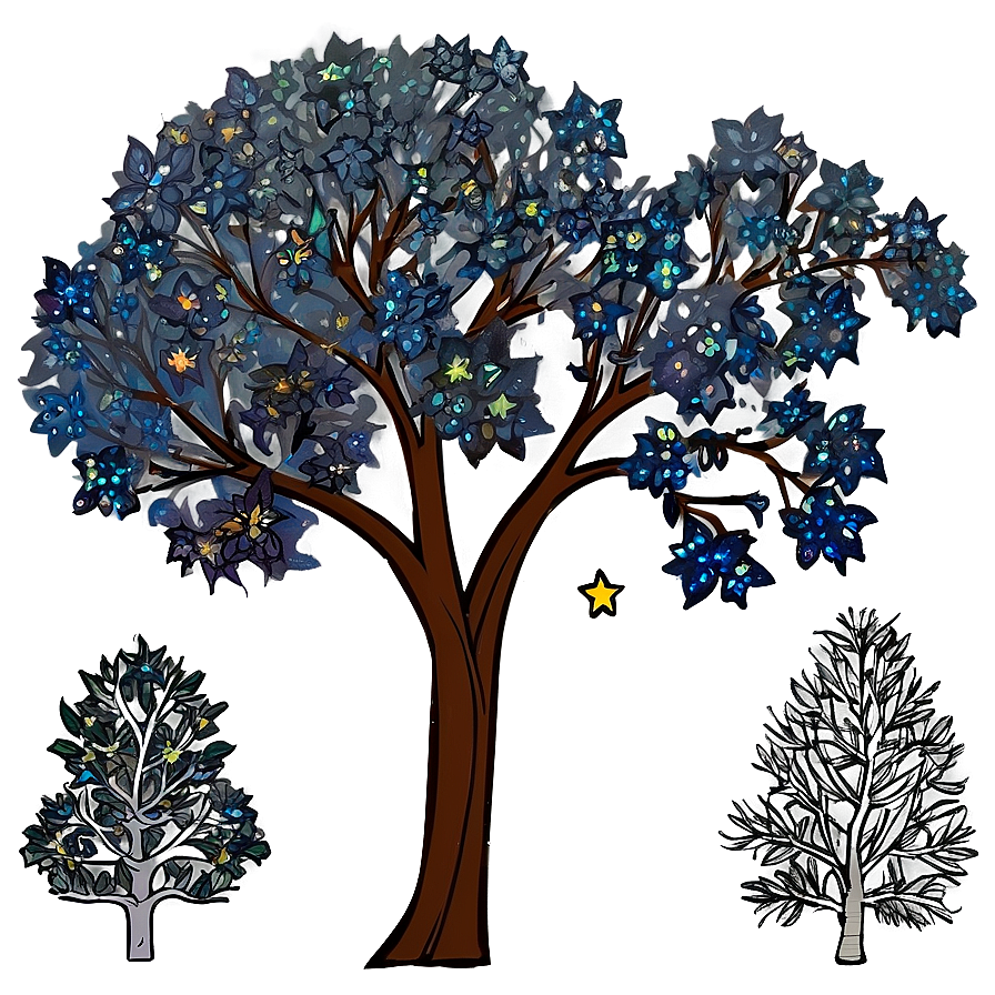 Starry Night Trees Png Bki63