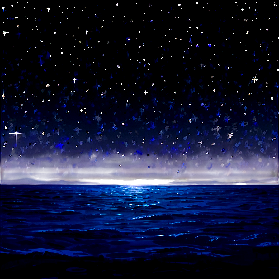 Starry Sky Over Ocean Png Gme19